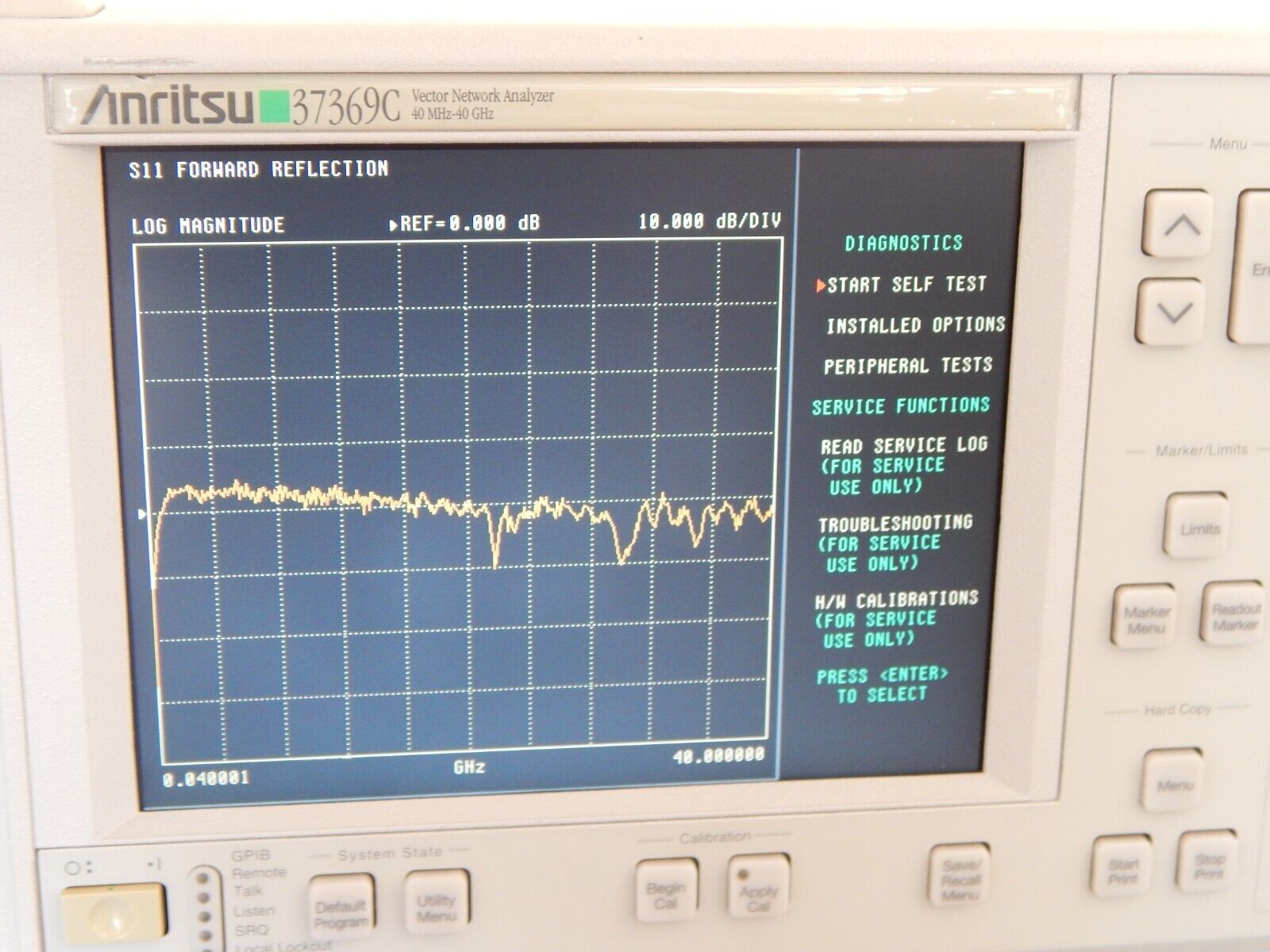Anritsu 37369C Vector Network Analyzer, 40 MHz to 40 GHz, Options 2, 6, 11 Anritsu 37369C Vector Network Analyzer, 40 MHz to 40 GHz, Options 2, 6, 11